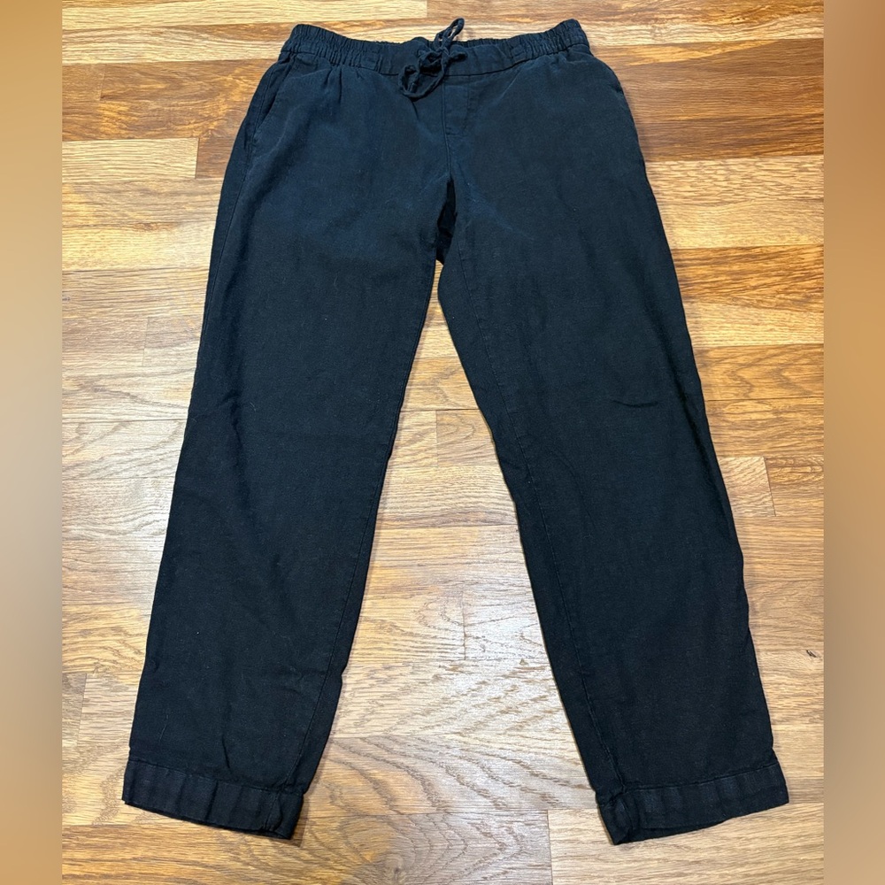 OLD NAVY black linen blend pull on pants